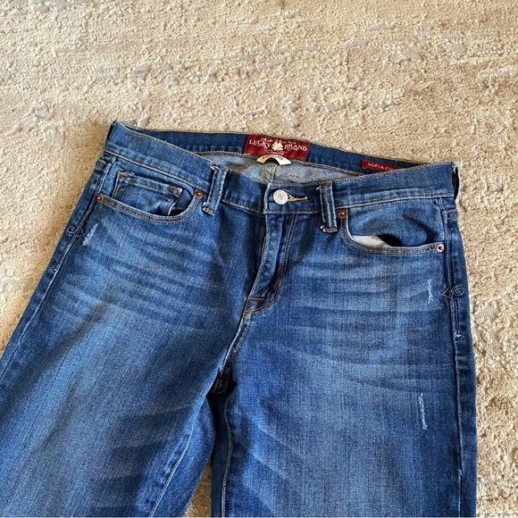 Lucky Brand Jeans Sofia Straight Leg Medium Wash Mid Rise: 10/30 Long Inseam - Picture 3 of 11